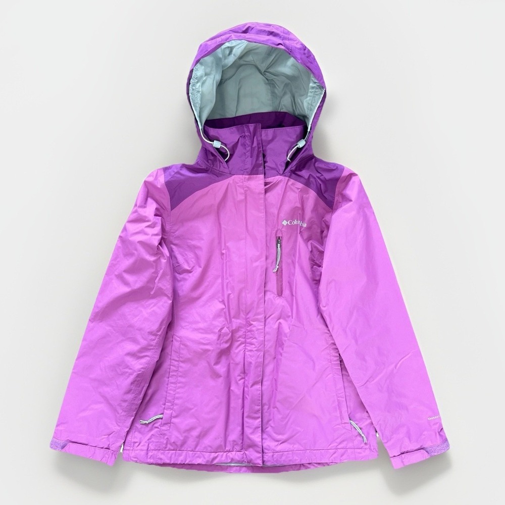 Columbia OmniTech Rain Coat Jacket S Pink Gorpcore Outdoor Colorblock Waterproof